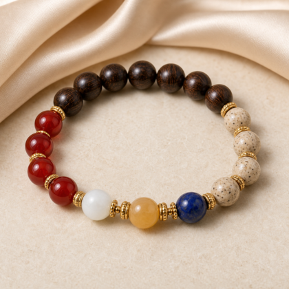 Mixed bead bracelet inspired by the five elements